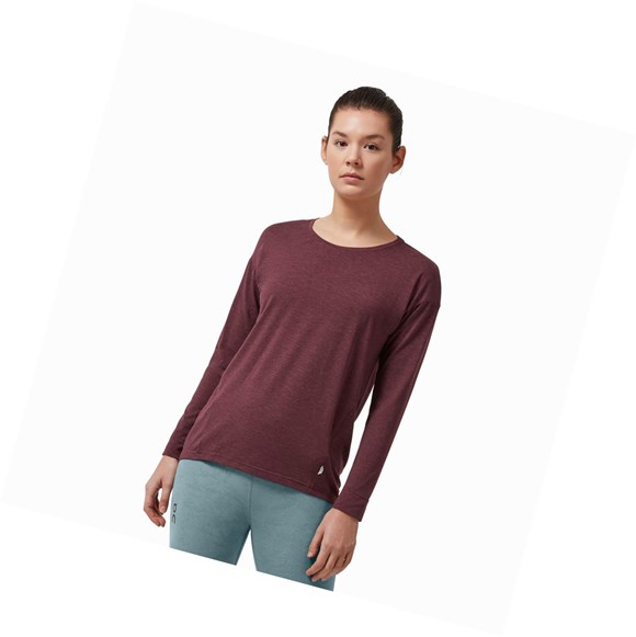 Camiseta On Comodidad Mujer Burdeos | 7318024-RO