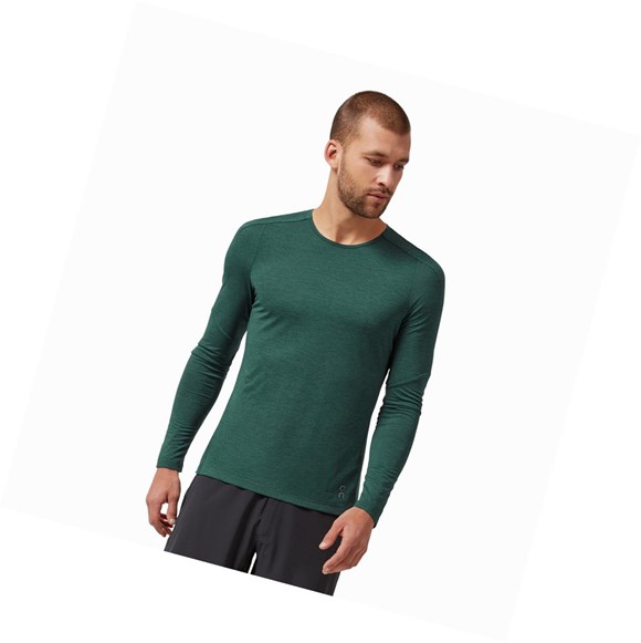 Camiseta On Performance Long-T Hombre Verde | 9321765-EJ