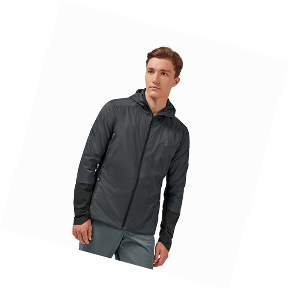 Chaquetas On Insulator Hombre Gris Negras | 4183690-TN