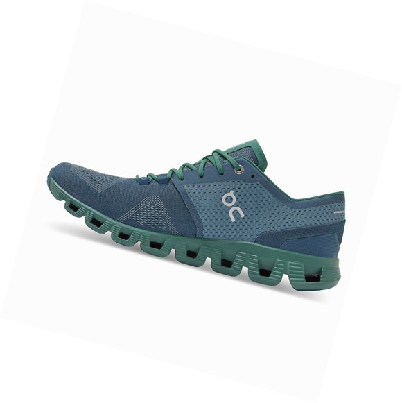 Zapatillas Deportivos On Cloud X Hombre Verde Azules Oscuro | 2493075-IY