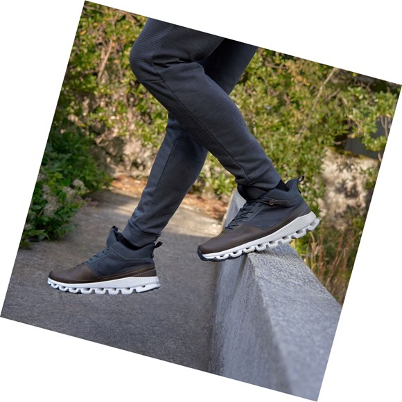 Zapatillas On Cloud Hi Hombre Marrones Azules | 8703156-NV