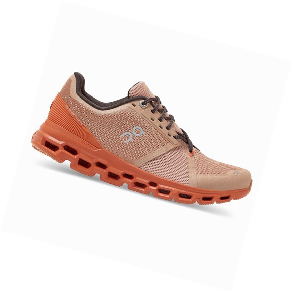 Zapatillas Running Carretera On Cloudstratus Mujer Marrones Rosas | 3257069-OK