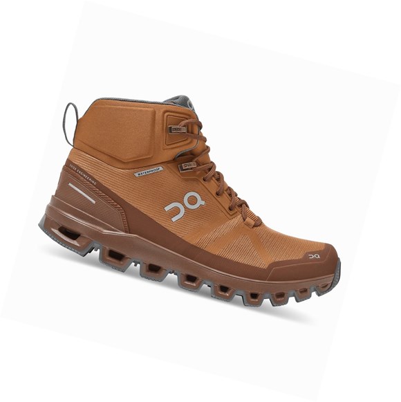 Zapatos De Senderismo On Cloudrock Impermeables Mujer Marrones | 0316927-OS