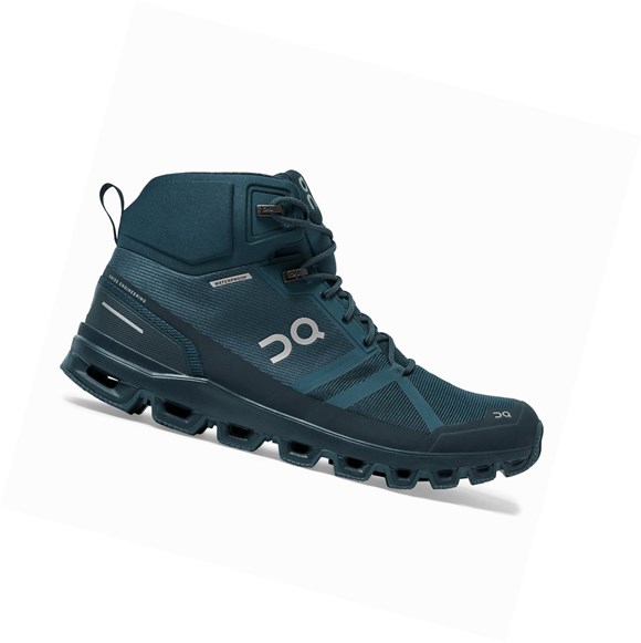 Zapatos De Senderismo On Cloudrock Impermeables Hombre Azul Marino | 0591627-FT